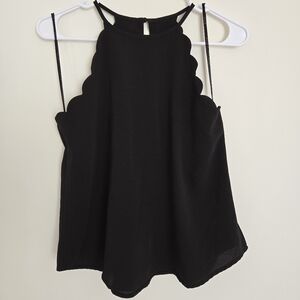 Mine Black Scalloped Camisole Top